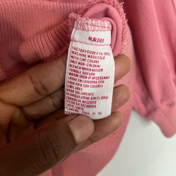 NORI PINK WAIST LENGTH BUTTON DOWN JACKET WITH ELASTIC 3/4 LENGTH SLEEVES - Picture 9 of 10